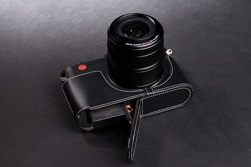 Real leather half camera - real,